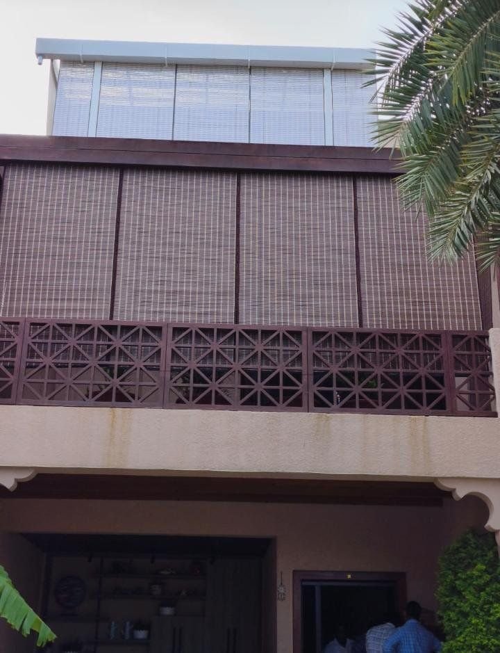 PVC blinds installed on a residential balcony