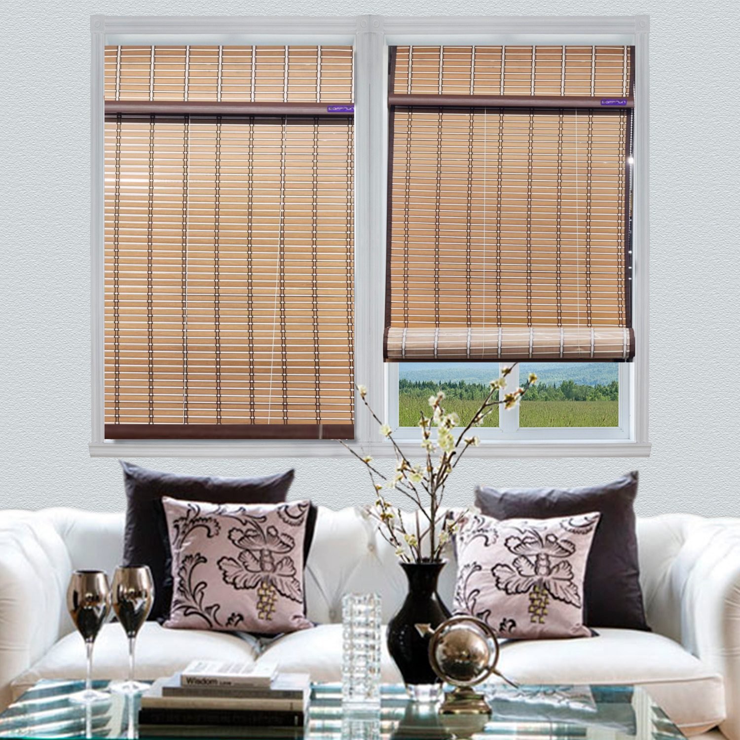 PVC blinds in a bright living room