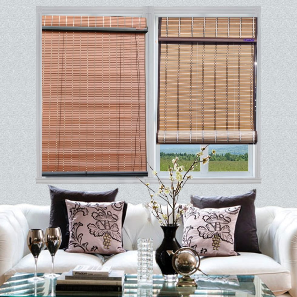 Two-tone PVC window blinds